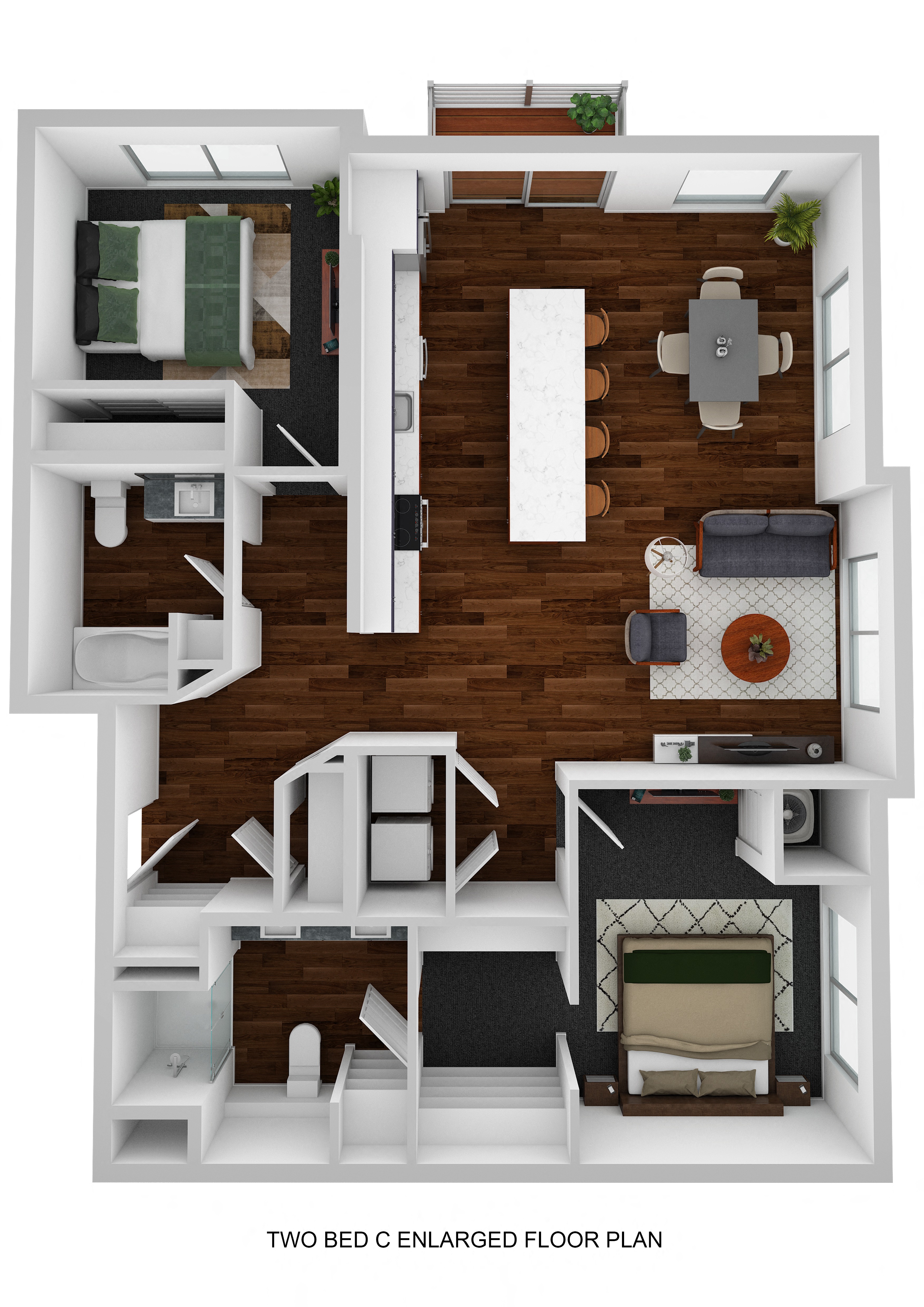 Rhythm 2 Bed 2 Bath Floor Plan at The Aurilla, Cottage Grove, Minnesota